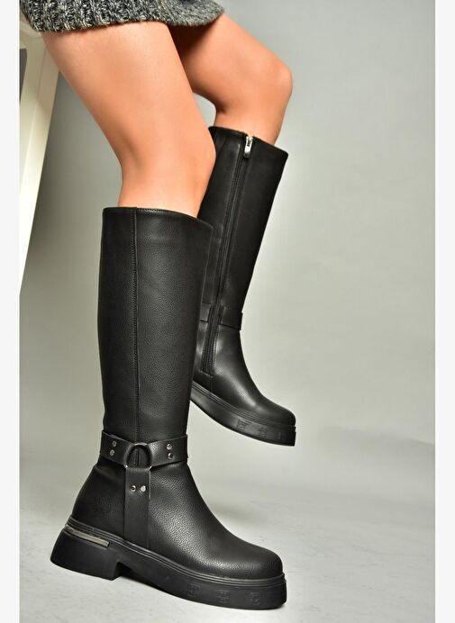 T996663009 Siyah Kadın Çizme - Görsel 6