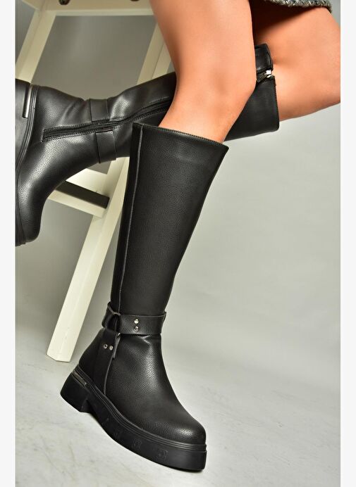 T996663009 Siyah Kadın Çizme - Görsel 4