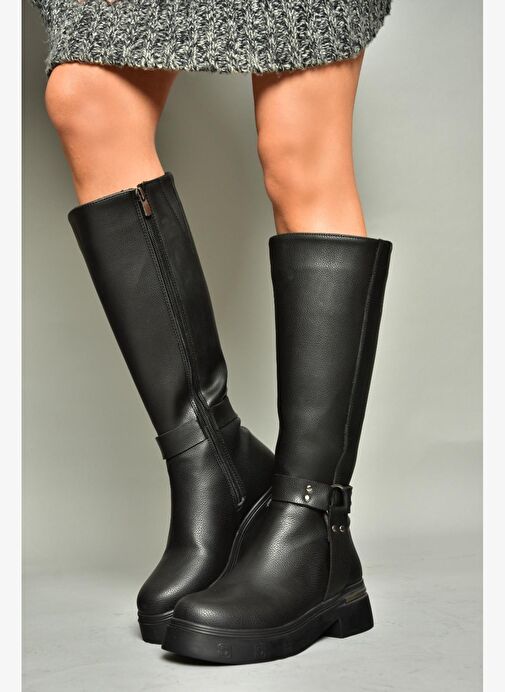 T996663009 Siyah Kadın Çizme - Görsel 5