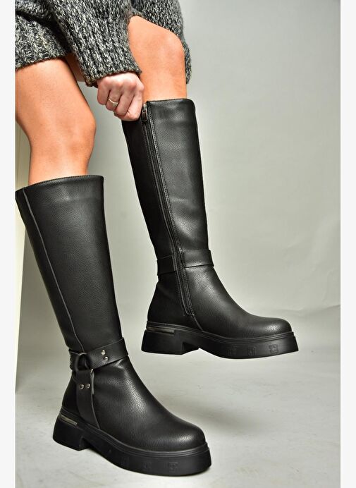 T996663009 Siyah Kadın Çizme - Görsel 2