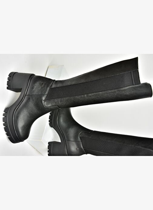 T973390009 Siyah Kalın Topuklu Kadın Çizme - Görsel 6