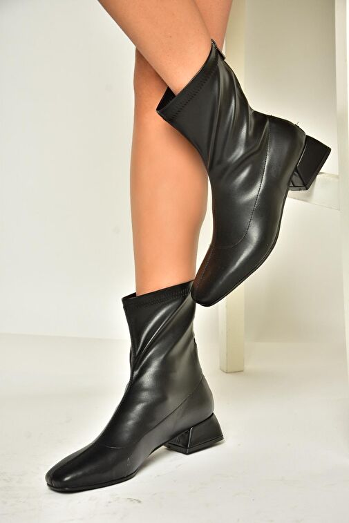 T642749009 Siyah Streç Kadın Bot - Görsel 2