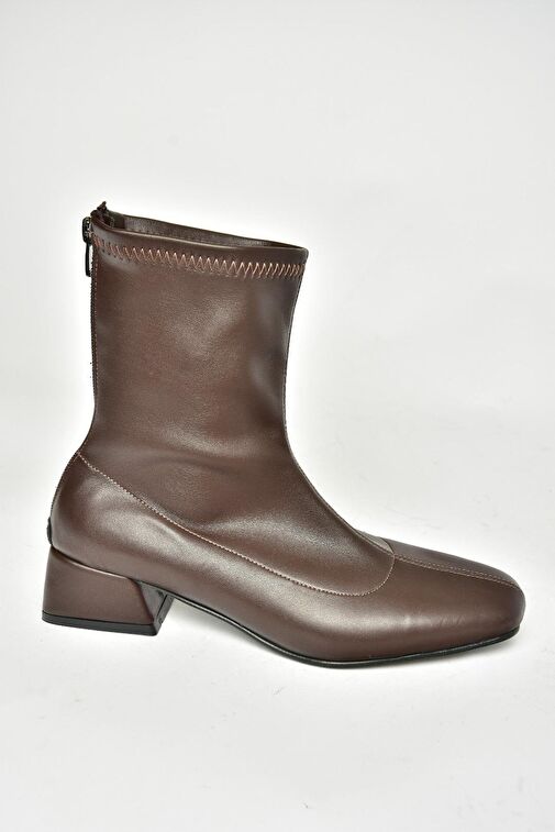 T642749009 Kahverengi Streç Kadın Bot - Görsel 7