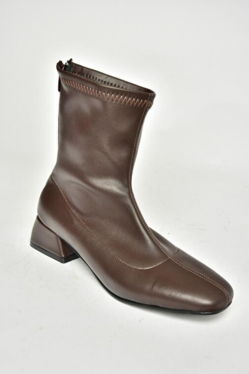 T642749009 Kahverengi Streç Kadın Bot - Görsel 8