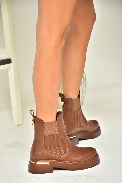 T996334009 Taba Kalın Tabanlı Kadın Bot - Görsel 4