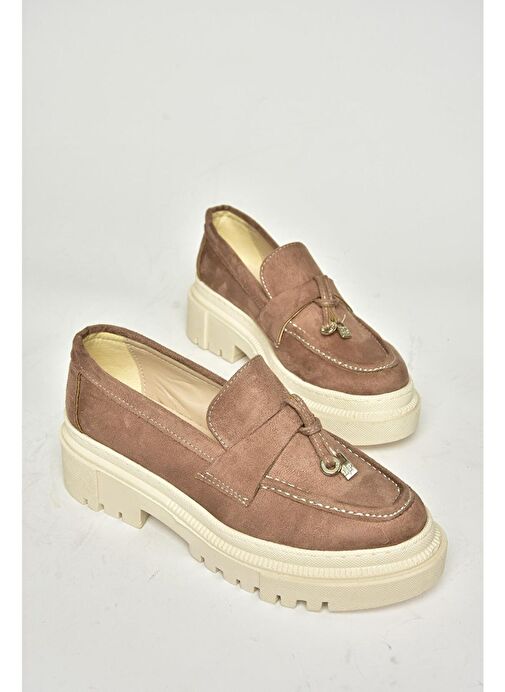 T294882202 Vizon Süet Makosen Kadın Ayakkabı - Görsel 6