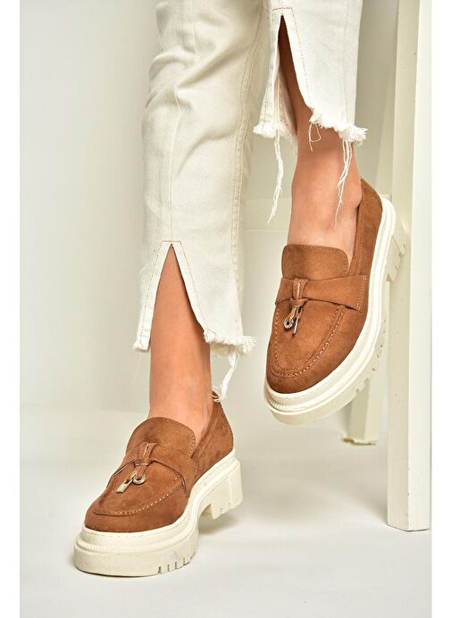 T294882202 Taba Süet Makosen Kadın Ayakkabı - Görsel 2