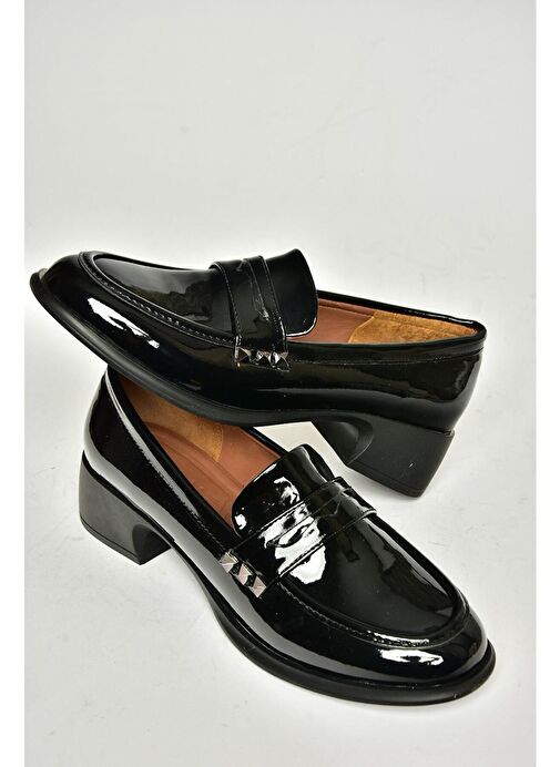 T820100308 Siyah Rugan Günlük Loofer Kadın Ayakkabı - Görsel 7