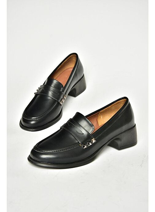 T820100309 Siyah Günlük Loofer Kadın Ayakkabı - Görsel 6