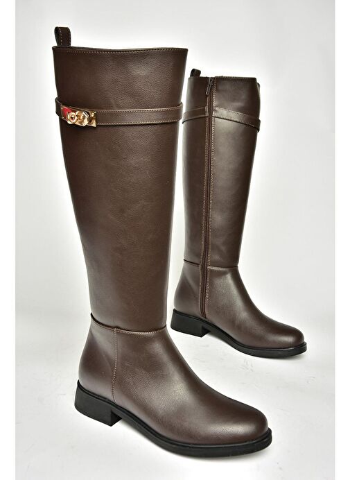 R312225309 Kahverengi Klasik Kadın Çizme - Görsel 7