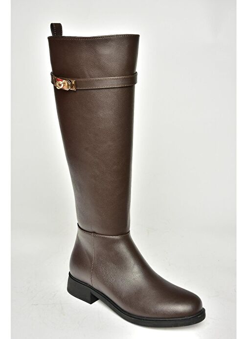 R312225309 Kahverengi Klasik Kadın Çizme - Görsel 9