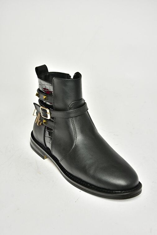 T312124709 Siyah Alçak Topuklu Kadın Bot - Görsel 9