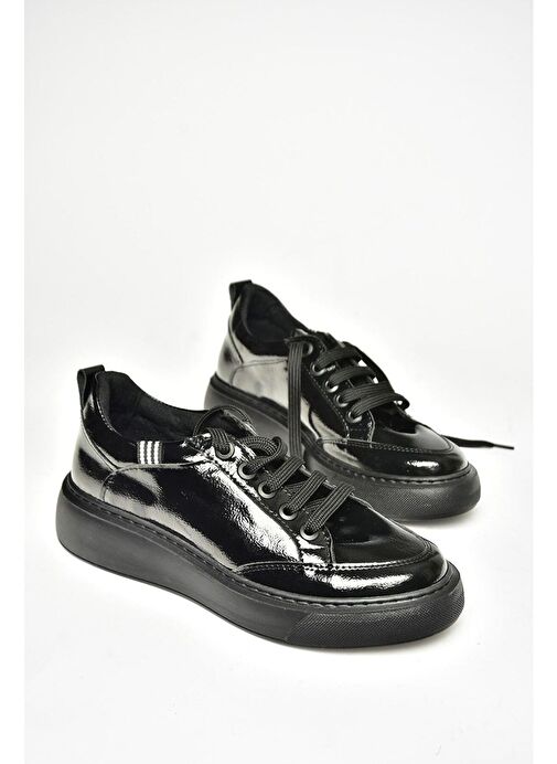 S274048408 Siyah Rugan Kadın Spor Ayakkabı Sneakers - Görsel 8