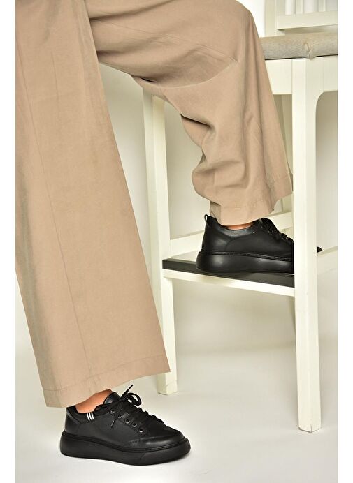 S274048409 Siyah/Siyah Kadın Spor Ayakkabı Sneakers - Görsel 4