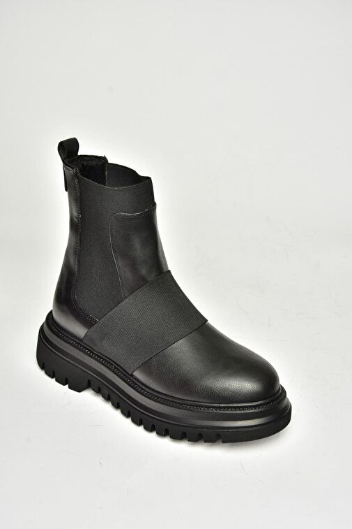 T312101909 Siyah Kalın Tabanlı Kadın Bot - Görsel 7