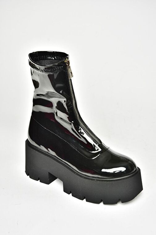 T272902008 Siyah Rugan Kalın Tabanlı Kadın Bot - Görsel 8