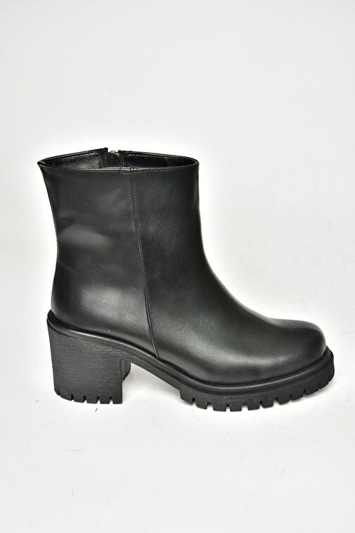 T726911109 Siyah Kalın Topuklu Kadın Bot - Görsel 7
