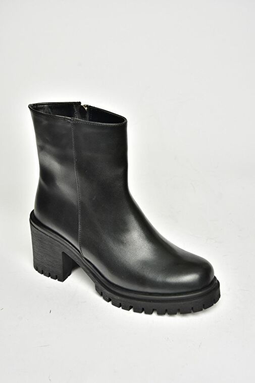 T726911109 Siyah Kalın Topuklu Kadın Bot - Görsel 8