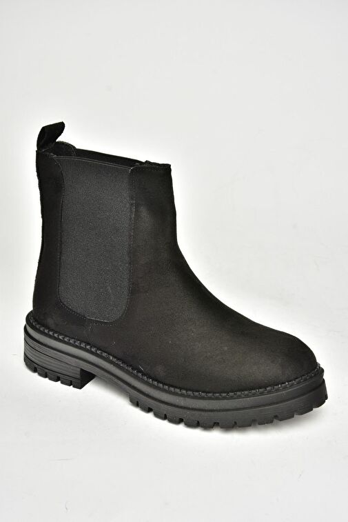 T726923702 Siyah Süet Klasik Kadıın Bot - Görsel 7