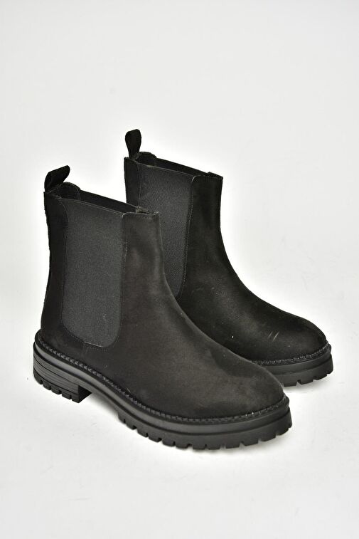 T726923702 Siyah Süet Klasik Kadıın Bot - Görsel 8