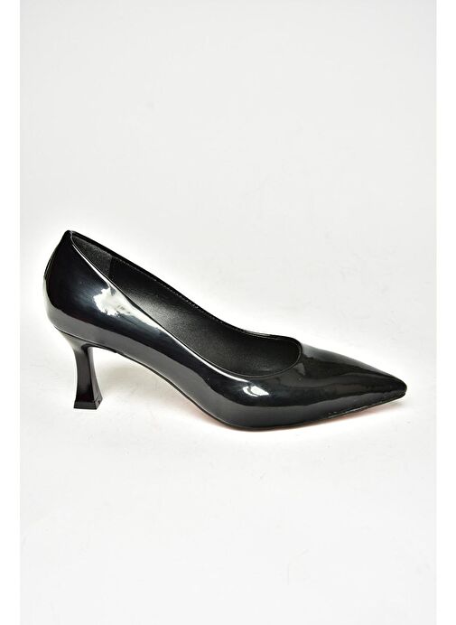 T676032008 Siyah Rugan Kalın Topuklu Kadın Ayakkabı - Görsel 6