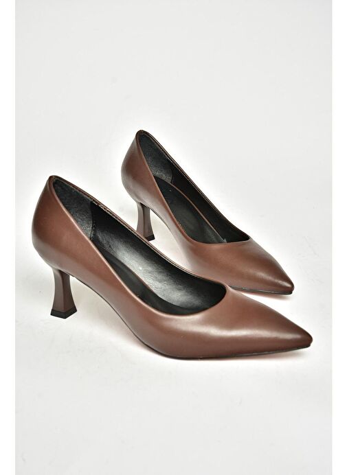 T676032009 Kahverengi Kalın Topuklu Kadın Ayakkabı - Görsel 8