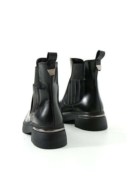 T996334008 Siyah Rugan Kalın Tabanlı Kadın Bot - Görsel 5