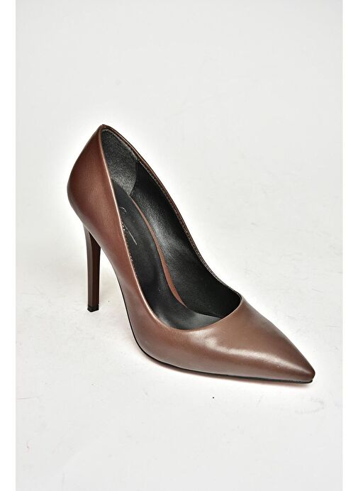 T676192009 Kahverengi İnce Topuklu Kadın Stiletto - Görsel 7