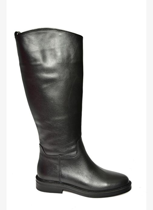 T654000609 Siyah Düz Tabanlı Kadın Çizme - Görsel 8