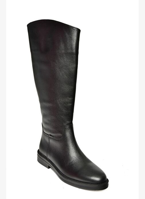 T654000609 Siyah Düz Tabanlı Kadın Çizme - Görsel 9