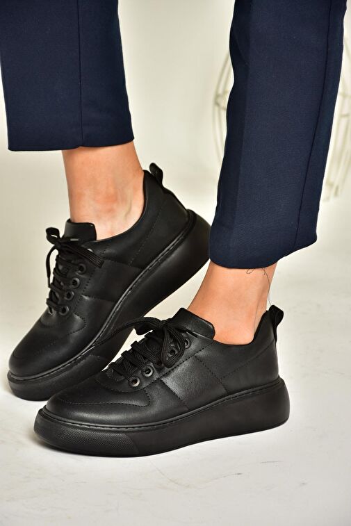 T274148309 Siyah/Siyah Spor Ayakkabı Sneakers - Görsel 2