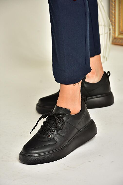 T274148309 Siyah/Siyah Spor Ayakkabı Sneakers - Görsel 3