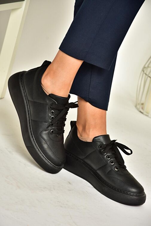 T274148309 Siyah/Siyah Spor Ayakkabı Sneakers - Görsel 5