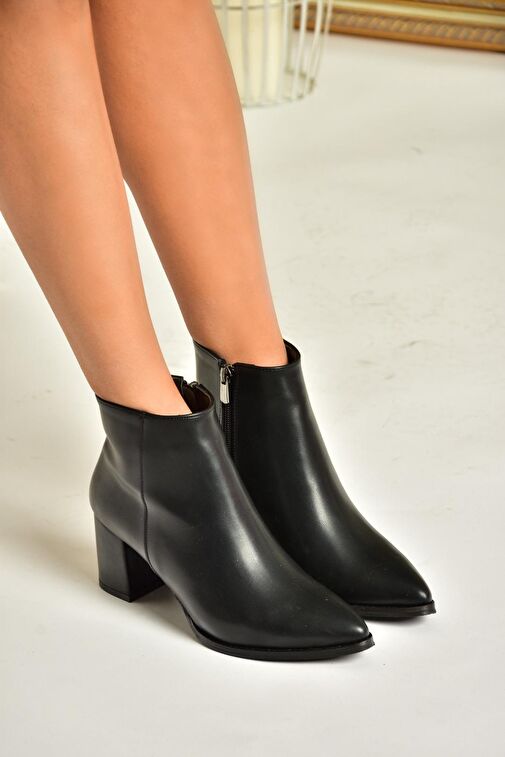 T820175009 Siyah Kalın Topuklu Kadın Ayakkabı - Görsel 5