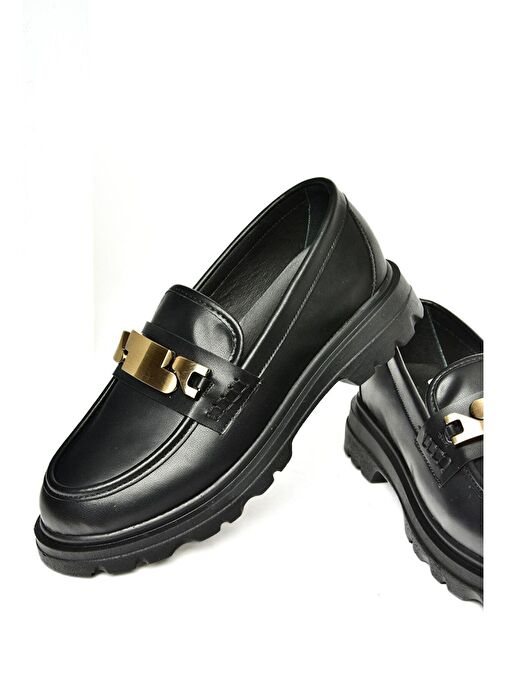 T820515109 Siyah Makosen Kadın Ayakkabı - Görsel 7