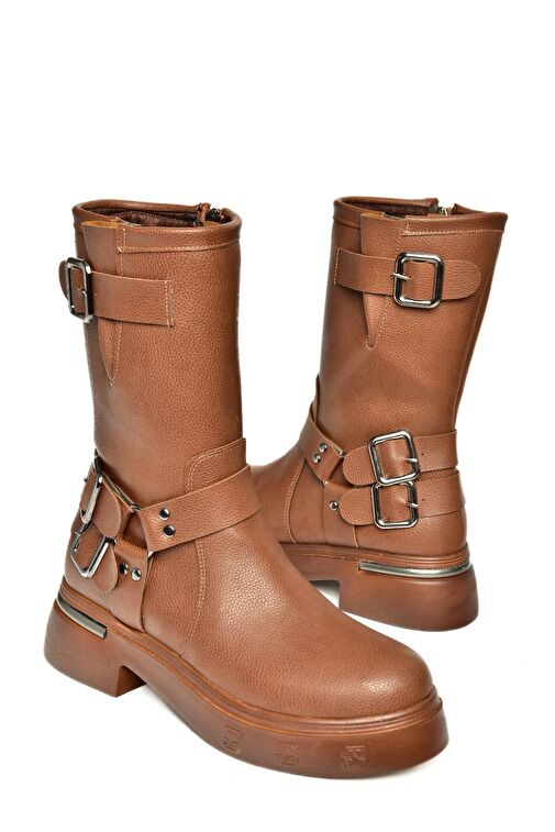 T996333009 Taba Kalın Tabanlı Kadın Bot - Görsel 6