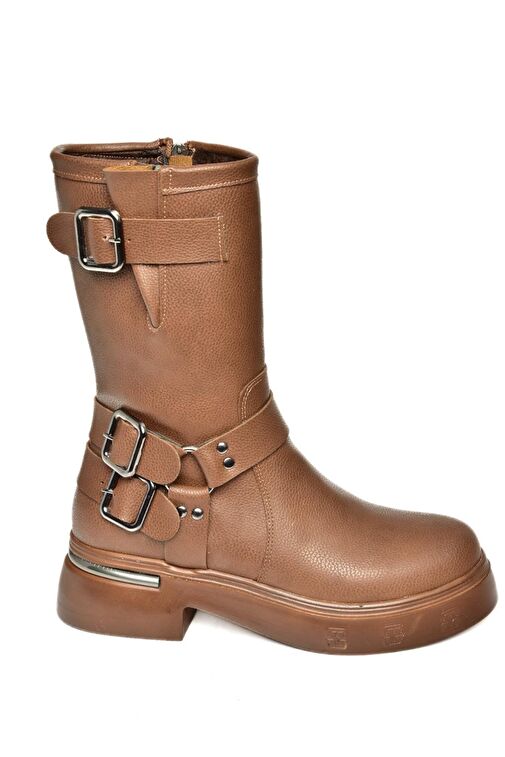 T996333009 Taba Kalın Tabanlı Kadın Bot - Görsel 7