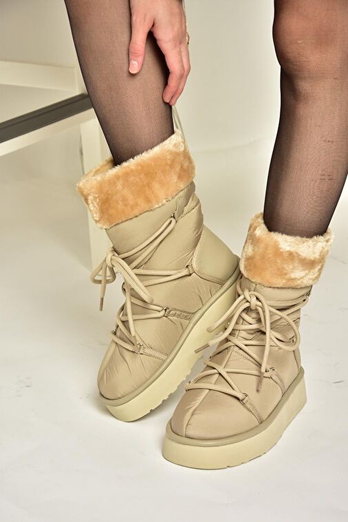 T476383004 Bej Kumaş Kar Botu - Görsel 2