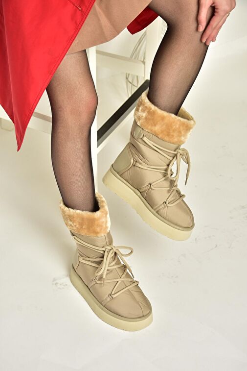 T476383004 Bej Kumaş Kar Botu - Görsel 3