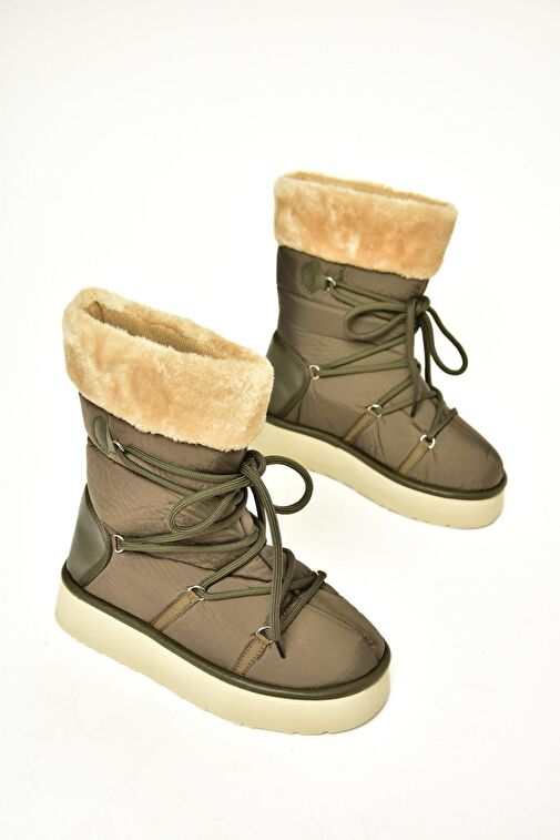 T476383004 Haki Kumaş Kar Botu - Görsel 6