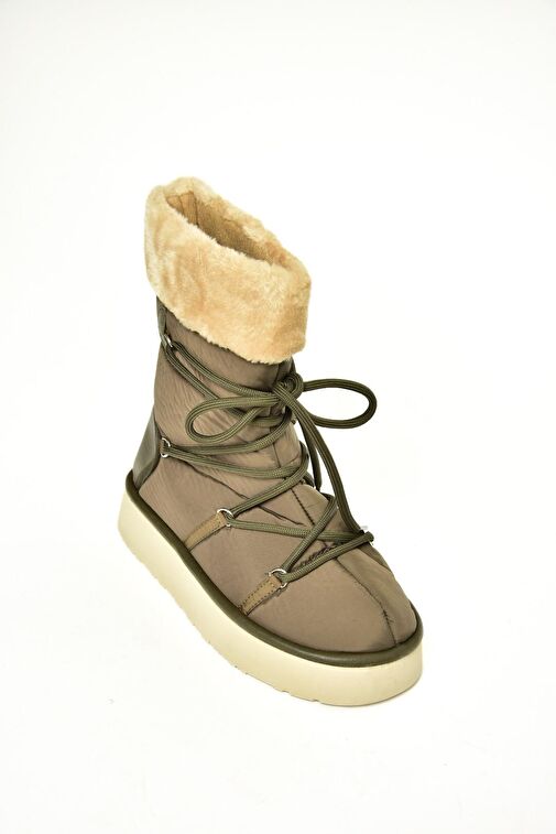 T476383004 Haki Kumaş Kar Botu - Görsel 8