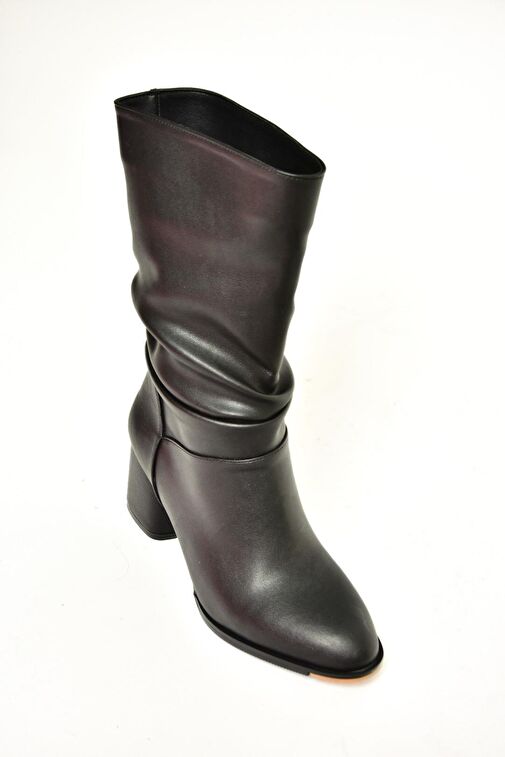 T848243009 Siyah Kalın Topuklu Kadın Bot - Görsel 8