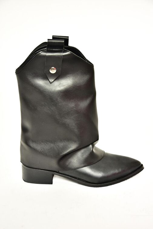 T723972209 Siyah Alçak Topuklu Kadın Bot - Görsel 7