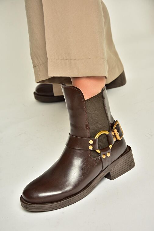 T820881009 Kahverengi Kadın Bot - Görsel 2