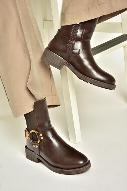 T820881009 Kahverengi Kadın Bot - Görsel 3