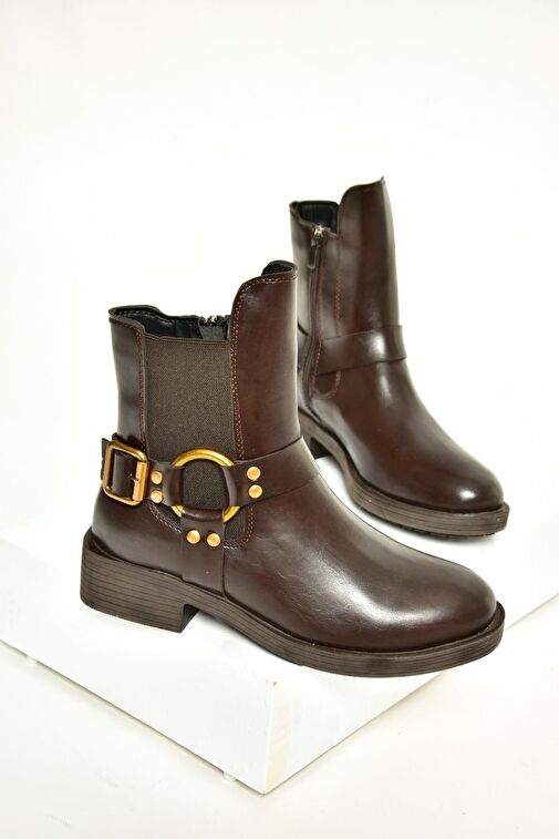 T820881009 Kahverengi Kadın Bot - Görsel 6