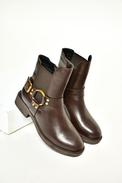 T820881009 Kahverengi Kadın Bot - Görsel 9