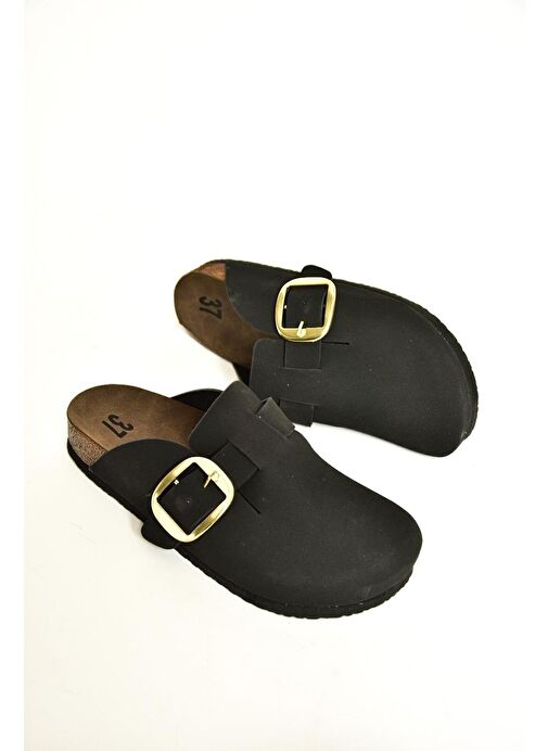 T777589002 Siyah Süet Kadın Terlik - Görsel 5