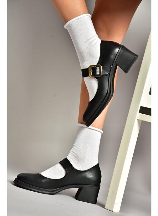 Fox Shoes Siyah Kadın Topuklu Ayakkabı 13138 - Görsel 2