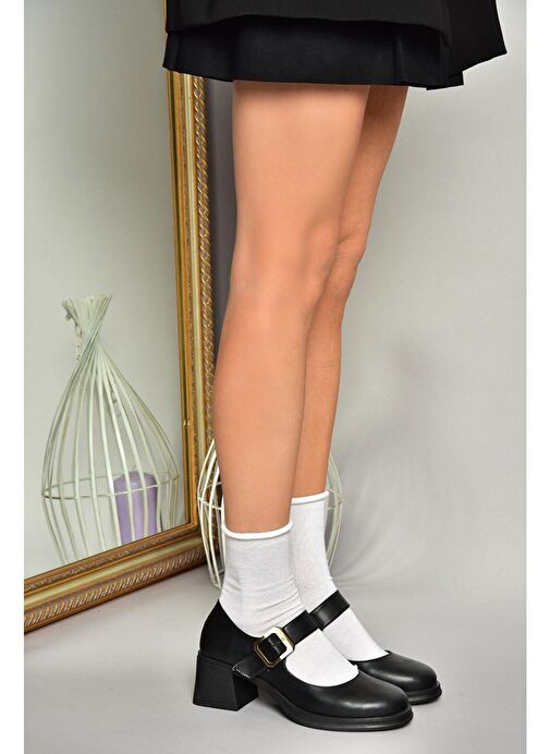 Fox Shoes Siyah Kadın Topuklu Ayakkabı 13138 - Görsel 4